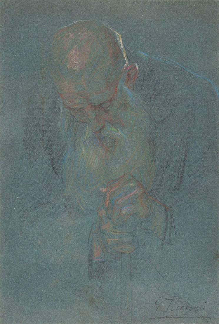 Gino Piccioni (Foligno 1873 - Biella 1941) Ritratto di: pastello su cartoncino, cm 45,8 x 31Firmato in basso a destra: G. PiccioniGINO PICCIONI (FOLIGNO 1873 - BIELLA 1941) PORTRAIT OF AN OLD MAN, PASTEL ON CARDBOARD, 45.8 X 31 CM, SIGNED