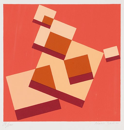 Mario Radice (Como 1898 - Milano 1987): Composizione litografia a colori, es. 58/100, cm 43,5 x 33,4 (misure del foglio)Firma a matita in basso a destraMARIO RADICE (COMO 1898 - MILAN 1987), COMPOSITION, COLOURED LITOGRAPH, NUMBERED 58/100,