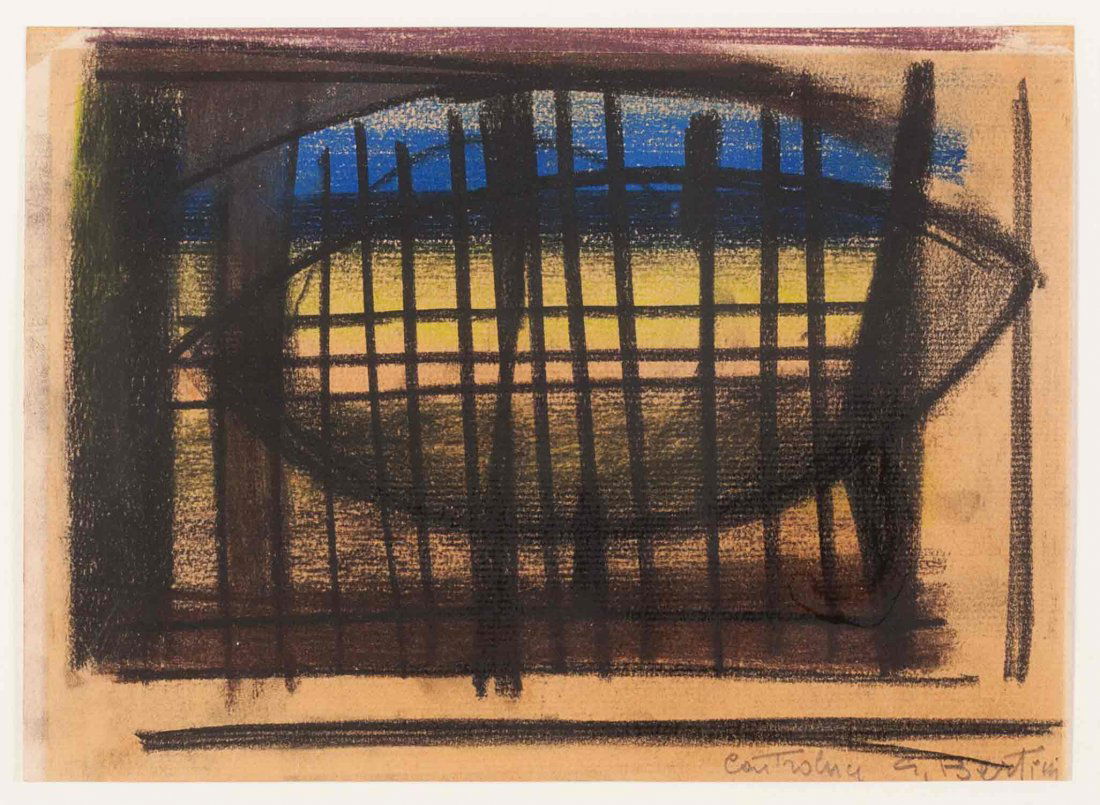 Gianni Bertini (Pisa 1922 - Caen 2010): Controluce tecnica mista su carta da pacchi, cm 17,3 x 24Firmato in basso a destra: G. Bertini, ControluceGIANNI BERTINI (PISA 1922 - CAEN 2010), BACKLIGHT, MIXED MEDIA ON WRAPPING PAPER, CM 17,3 X 24