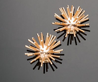 Orecchini in oro giallo 14 kt, Cartier: realizzati negli anni Quaranta, modello mina. Chiusura a clip. Diametro cm 3.5. Gr. 2814 kt yellow gold earrings by Cartier, made in 40’s, diameter cm. 3.5. Gr. 28