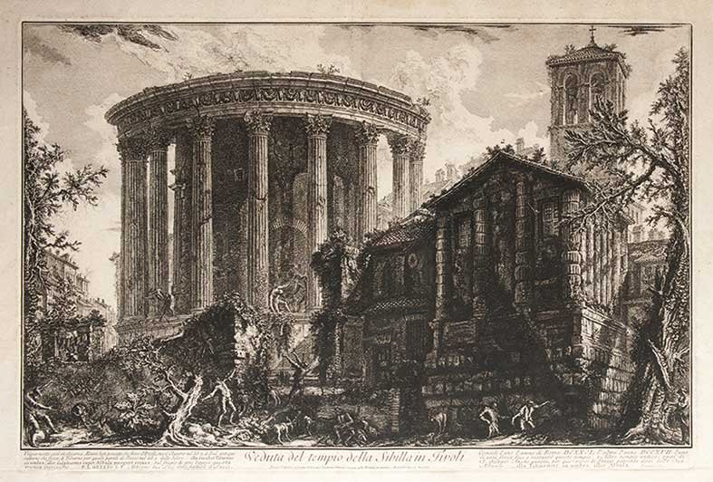 Piranesi, Giovanni Battista : Veduta del tempio della sibilla in Tivoli Date: 1761