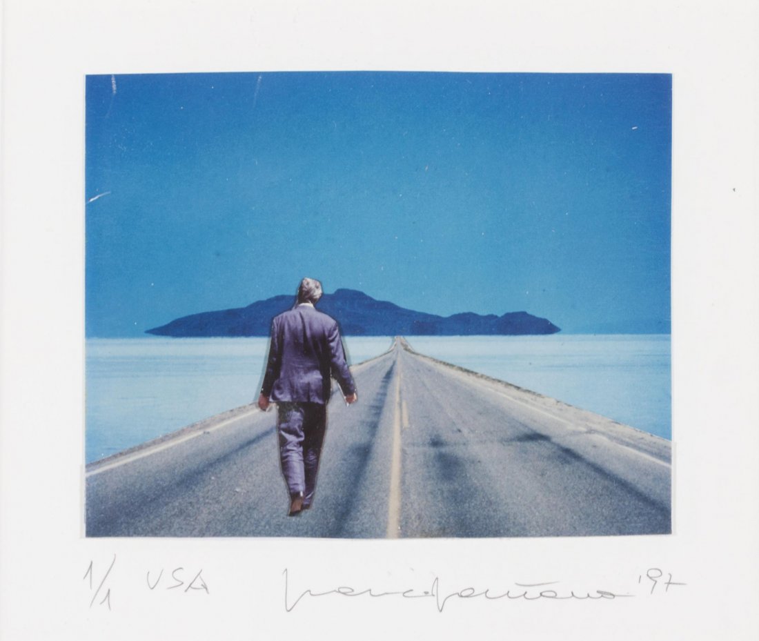 Franco Fontana (b. 1933): USA, 1997 Polaroid e collage di fotografie, montata su cartoncino, opera unica. Firmata, intitolata, datata e numerata 1/1 a matita sul recto del montaggiocm 7,5 x 9,3 Polaroid and collage of photogra