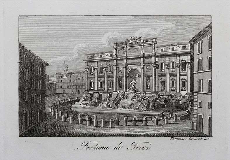 Roma: Num. Cento Vedute di Roma e sue vicinanze Roma, presso Tommaso Cuccioni, s.d. [circa 1840]. In 8° oblungo. Frontespizio inciso, e cento vedute di Roma sempre incise in rame, esemplare fresco, legatur