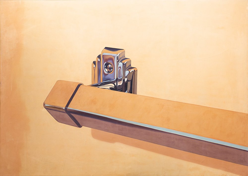 Bruce Everett (Los Angeles 1942): Towel rack, 1970 olio su tela, cm 170 x 240Firmato al verso: Everett 1970Al verso etichette della galleria Esther Robles, Los Angeles; O.K. Harris, New York; galleria La Medusa, RomaBRUCE EVERETT (LOS