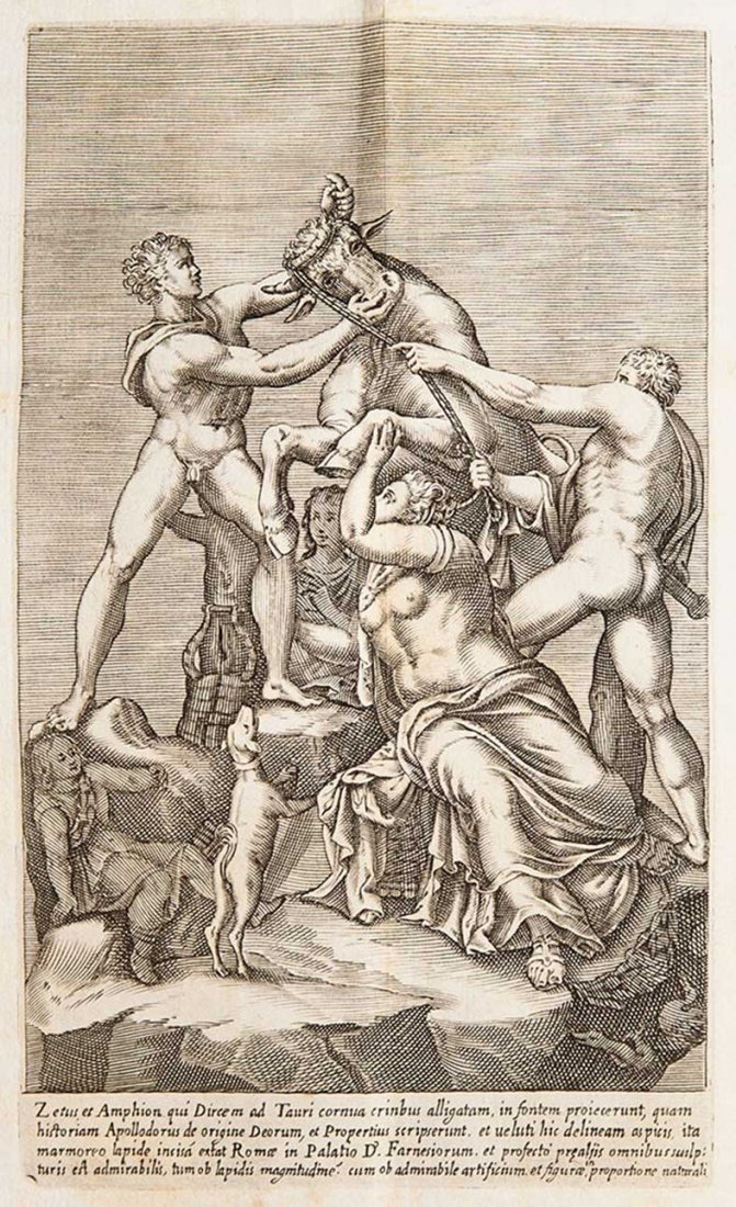 Roma - Thomassin, Philippe: Antiq.(uarum) statuar.(um) urbis Romae. Liber Primus Roma , G. G. de Rossi, s.d. [ma 1600]. Con 50 tavole numerate 1 - 50 incluso il frontespizio, in fine 2 tavole ripiegate, il tutto finemente inciso