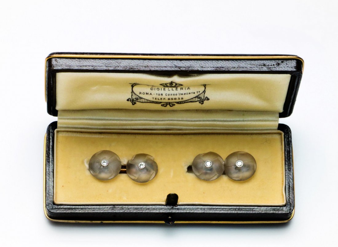 Ventrella, gemelli in oro e cristallo di rocca (1 of 1)