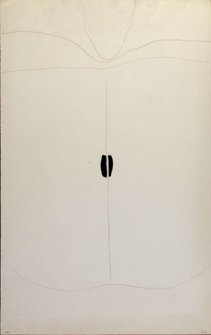 Alberto Burri (Citt Di Castello 1915 - Nizza 1995): Punta secca 2, 1976 incisione a puntasecca, es. 15/15 (dalla tiratura complessiva di 15 ess. e VI ess. P.A.), cm 65,5 x 42 (misure del foglio), (sc) Firma a matita in basso a destra In basso a sinistr