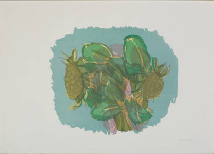 Ennio Morlotti (Lecco 1910 - Milano 1992): Vegetazione litografia a colori, es. 69/125, cm 35 x 41 (cm 50 x 70 misure del foglio)_x000B_Firma a matita in basso a destra_x000B_In basso a destra timbro a secco dell€™Ed. Istituto
