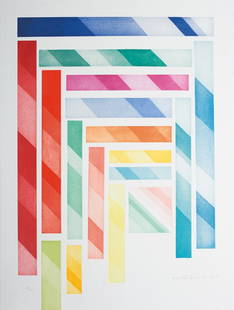 Piero Dorazio (Roma 1927 - Perugia 2005): Europa Unita, 1997 Cartella contenente due incisioni all€™acquaforte acquatinta, ess. 75/150, cm 76 x 58_x000B_Entrambe firmate e datate a matita in basso a destra_x000B_Timbro a secco in basso