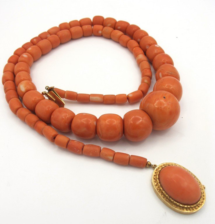 Collana in corallo cerasuolo salmone (1 of 1)