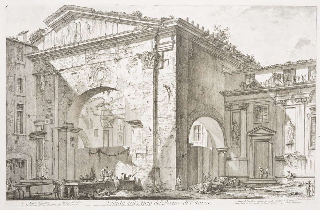 Piranesi, Giovanni Battista: Veduta interna dell'Atrio del Portico di Ottavia
