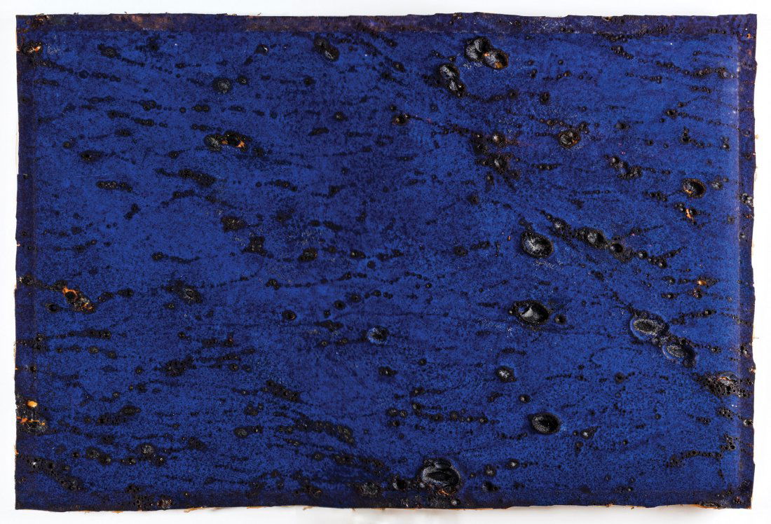 Giulio Turcato (Mantova 1912 - Roma 1995): smalto e pigmenti fluorescenti su gommapiuma applicata su tela, cm 40 x 60 Opera registrata presso l'Archivio Turcato con il n°L.216621381222-RPost, come iscritto al verso della telaPROVENIENZA: già