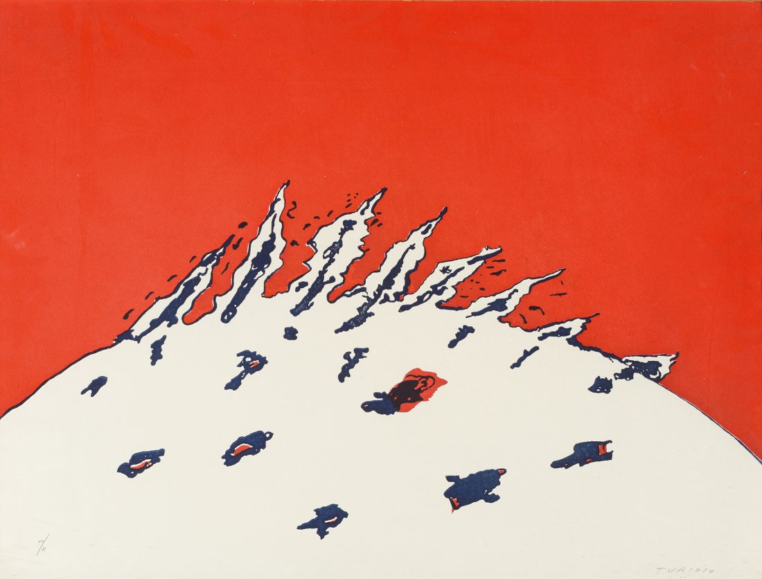 Giulio Turcato (Mantova 1912 - Roma 1995): Cartella da sei - Tav. 1, 1964 acquaforte acquatinta es. VII/XI (dalla tiratura di 50 ess. in numeri arabi e XV ess. P.A.), cm 48 x 64 Firma a matita in basso a destra Stampatore 2RC, Roma 1 Notesetch