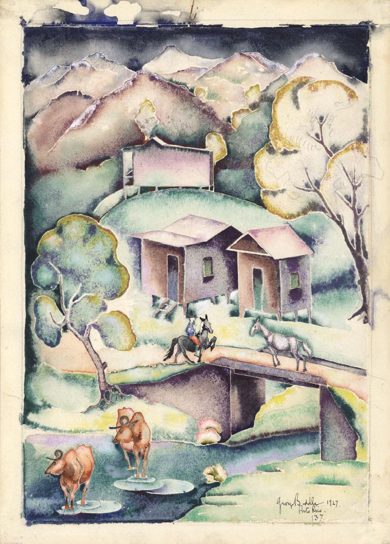 George Biddle, Porto Rico , Watercolor (1 of 3)