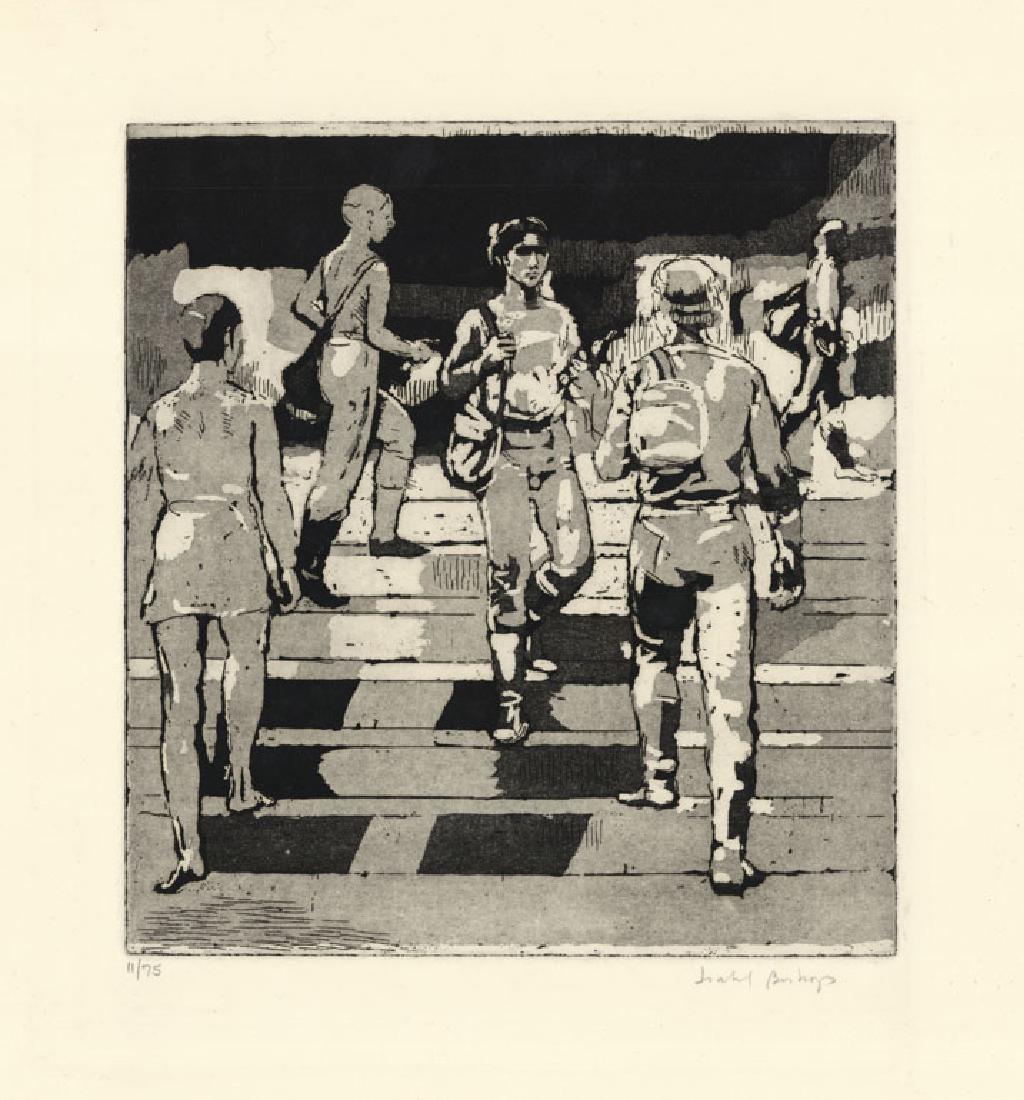 Isabel Bishop,  Students on the Steps, Etching (1 of 3)