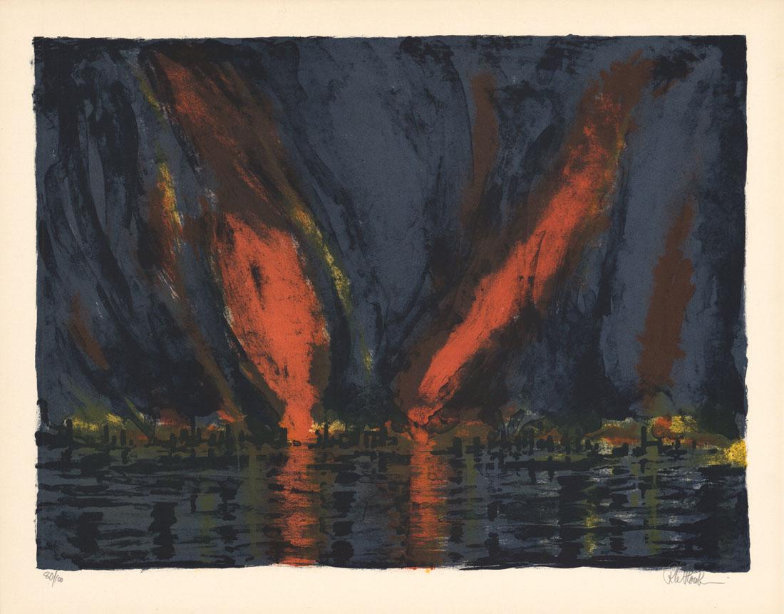 Richard Florsheim, Fire, Color Lithograph (1 of 3)