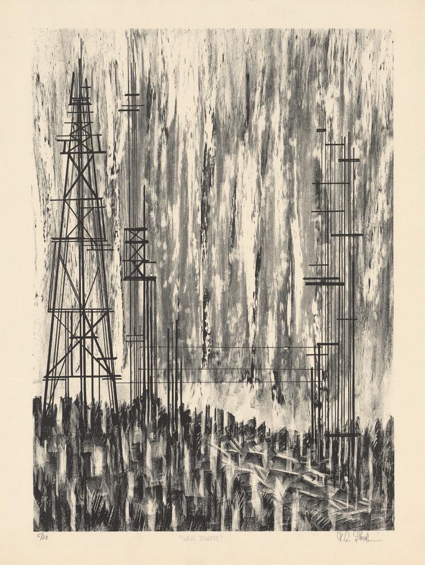 Richard Florsheim, Well Towers, Lithograph (1 of 4)