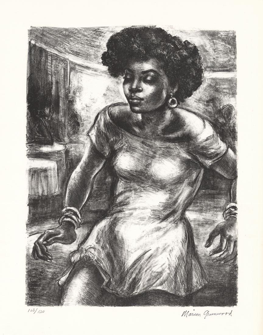 Marion Greenwood, Black Pearl, Lithograph (1 of 3)