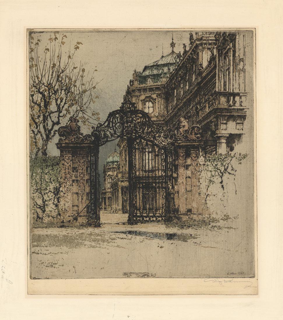 Luigi Kasimir, Vienna, Belvedere, Etching (1 of 2)