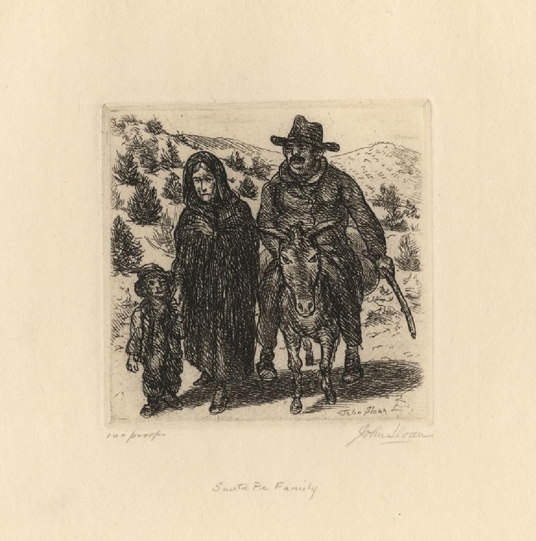 John Sloan, Santa Fe Family,  Original Etching (1 of 2)
