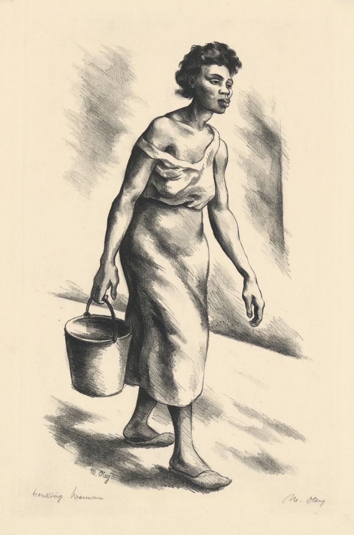 Moses Oley, Working Woman, Lithograph (1 of 3)