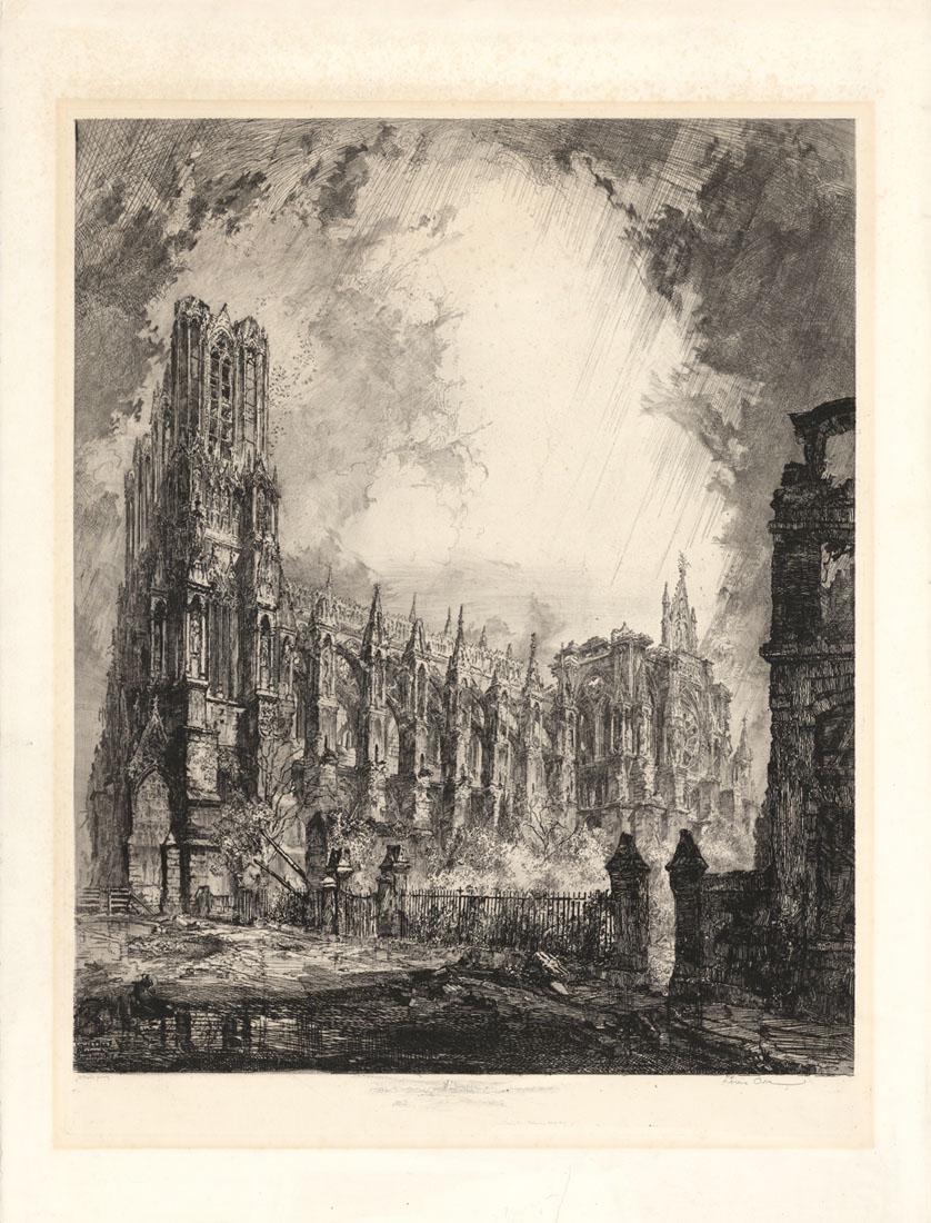 Louis Orr, Rheims Cathedral, Etching (1 of 3)