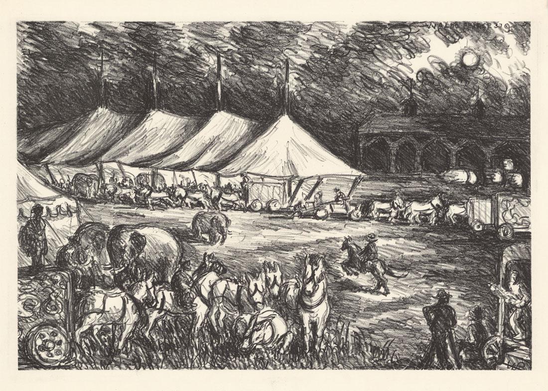 Waldo Peirce, Circus On The Move, Lithograph (1 of 1)