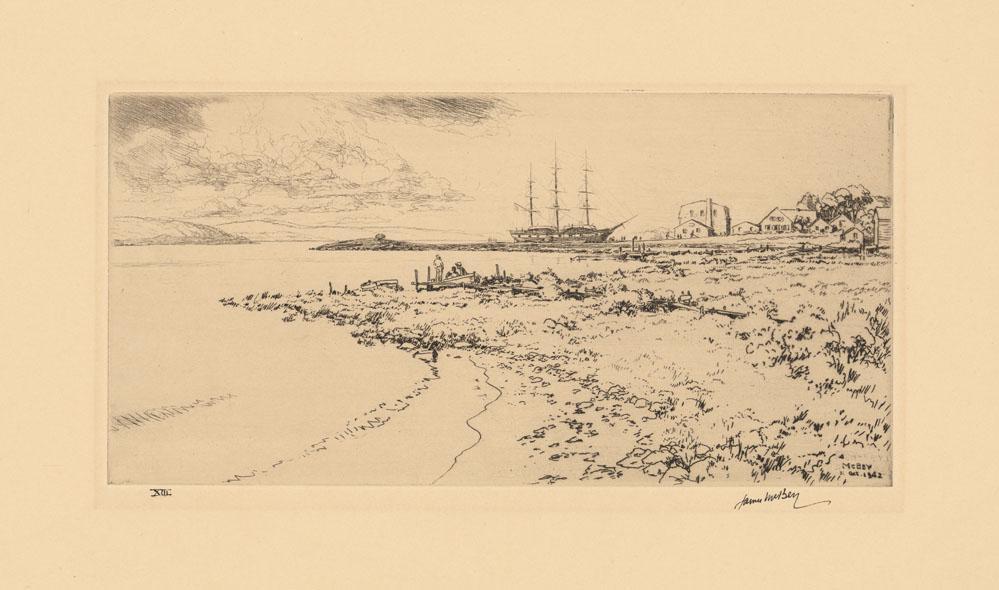 James McBey, Morgan at Mystic, etching (1 of 3)