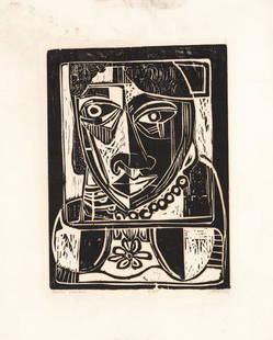 David Driskell - Benin Woman - Woodcut: Title: Benin Woman. David Driskell (b.1931) Woodcut, undated, c.1972. Edition 25 Signed and titled in pencil. Inscribed "4/25." Image size 15 3/8 x 11 3/8 inches (39.2 x 28.8 cm). David Driskell (b.1