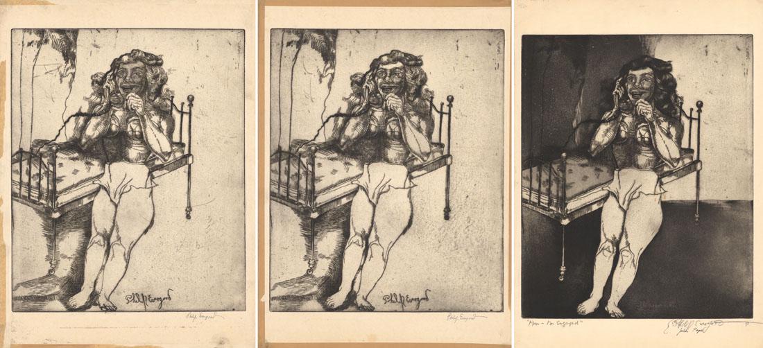 Philip Evergood, Mom - I'm Engaged, Etching (1 of 8)