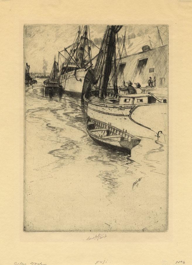 Charles Mielatz, Atlas Docks, Etching (1 of 2)