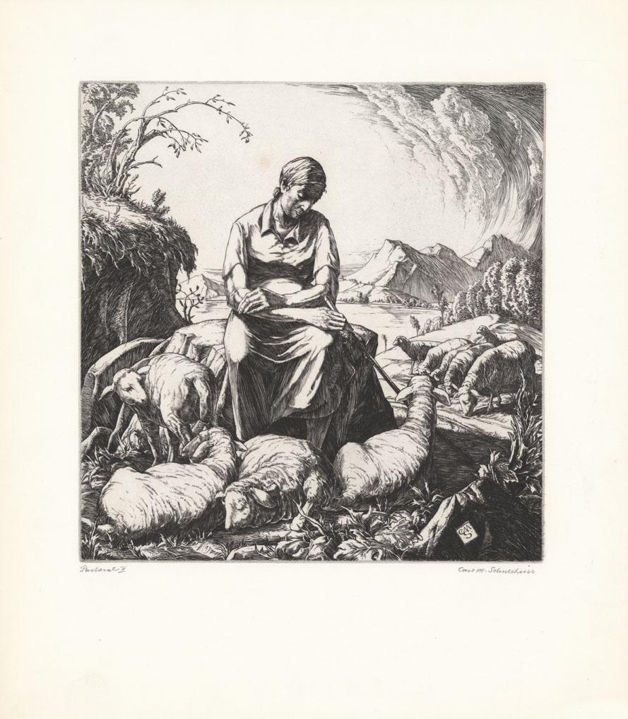 Carl Schultheiss - Engraving - Pastoral II (1 of 3)