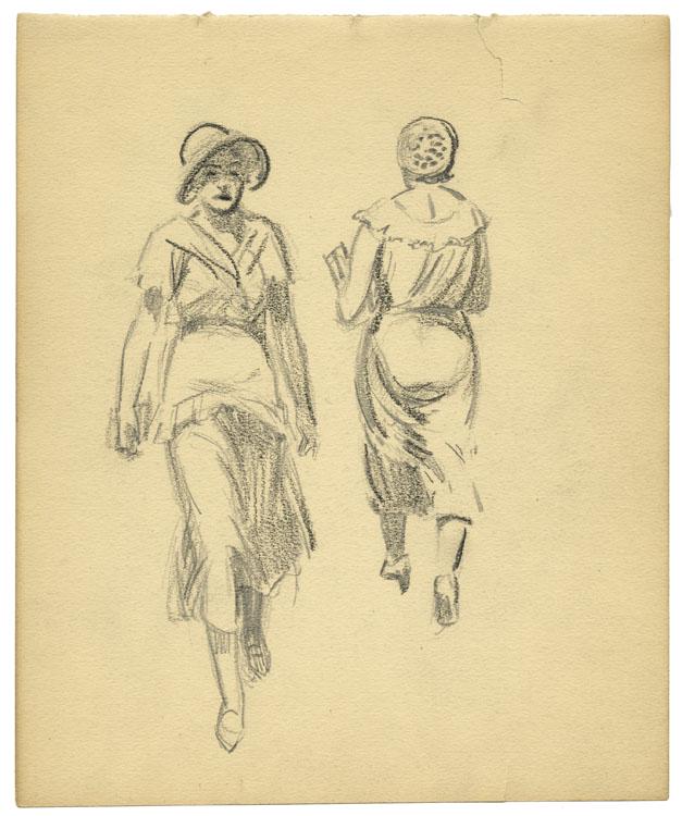 Martin Lewis, Figure Drawing: Title: Untitled Figure Study. [Untitled]. Artist: Martin Lewis (1880-1962) Medium: Pencil drawing, undated. Unsigned. Stamped by the estate on verso, "Collection of Lucile Deming Lewis" and marked "LD