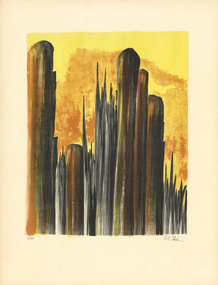 Richard Florsheim, Towers, Lithograph (1 of 3)
