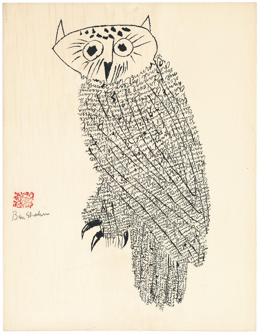 Ben Shahn, Owl No 1, Lithograph (1 of 2)