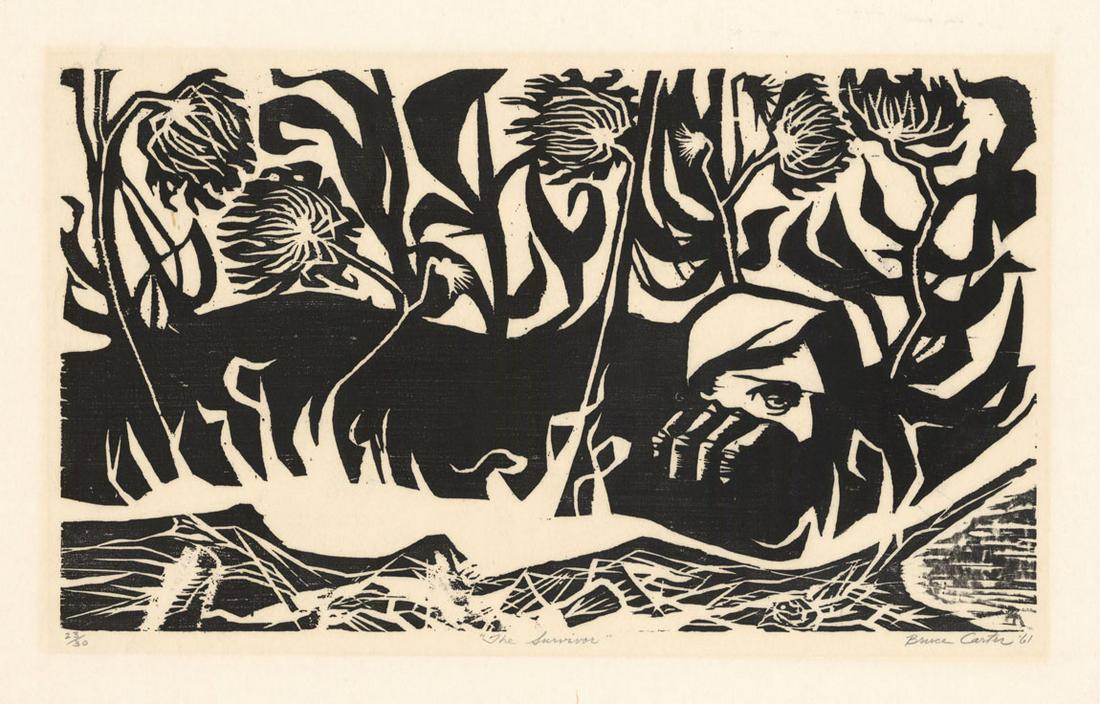 Bruce Carter, The Survivor, Woodcut (1 of 4)