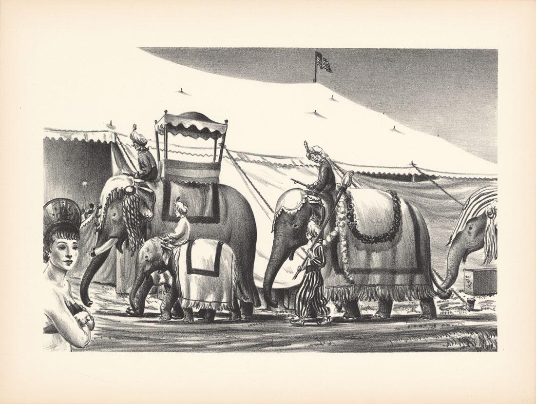 Raymond Creekmore, Circus Elephants, Lithograph (1 of 1)