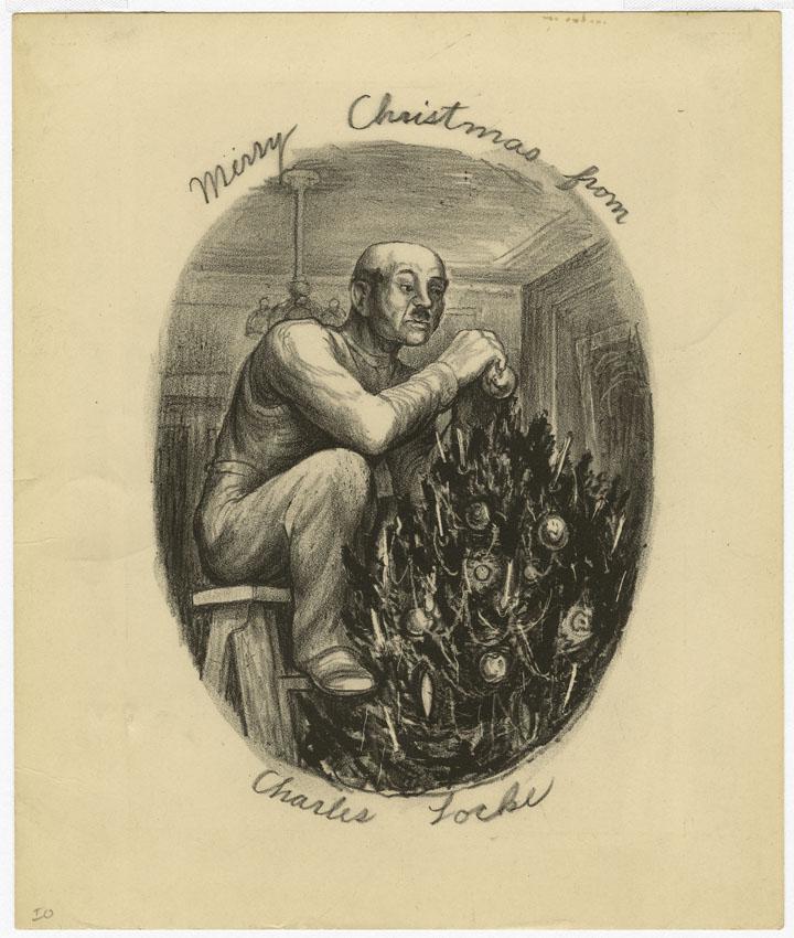 Charles W. Locke, Merry Christmas, Lithograph (1 of 2)