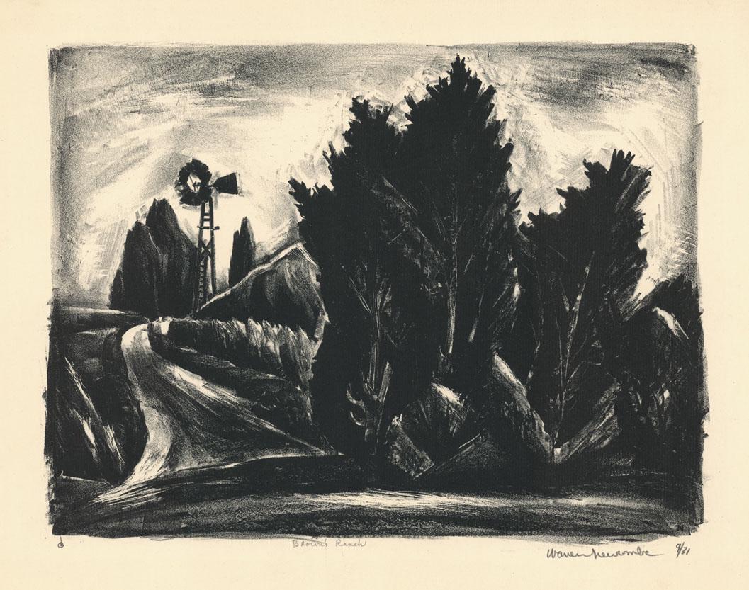 Warren Newcombe, Brown's Ranch, Lithograph (1 of 3)