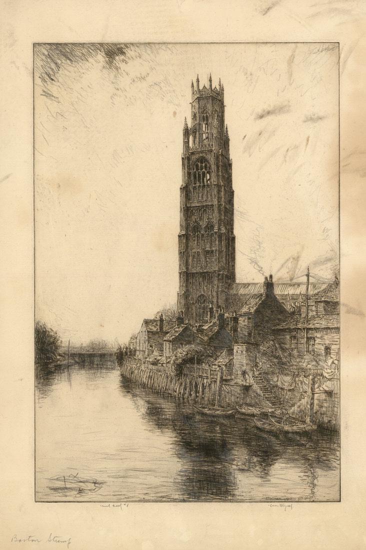 Kerr Eby, Boston Stump, Etching (1 of 3)
