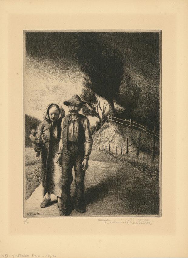 Federico Castellon, Visiting Day, Etching (1 of 3)