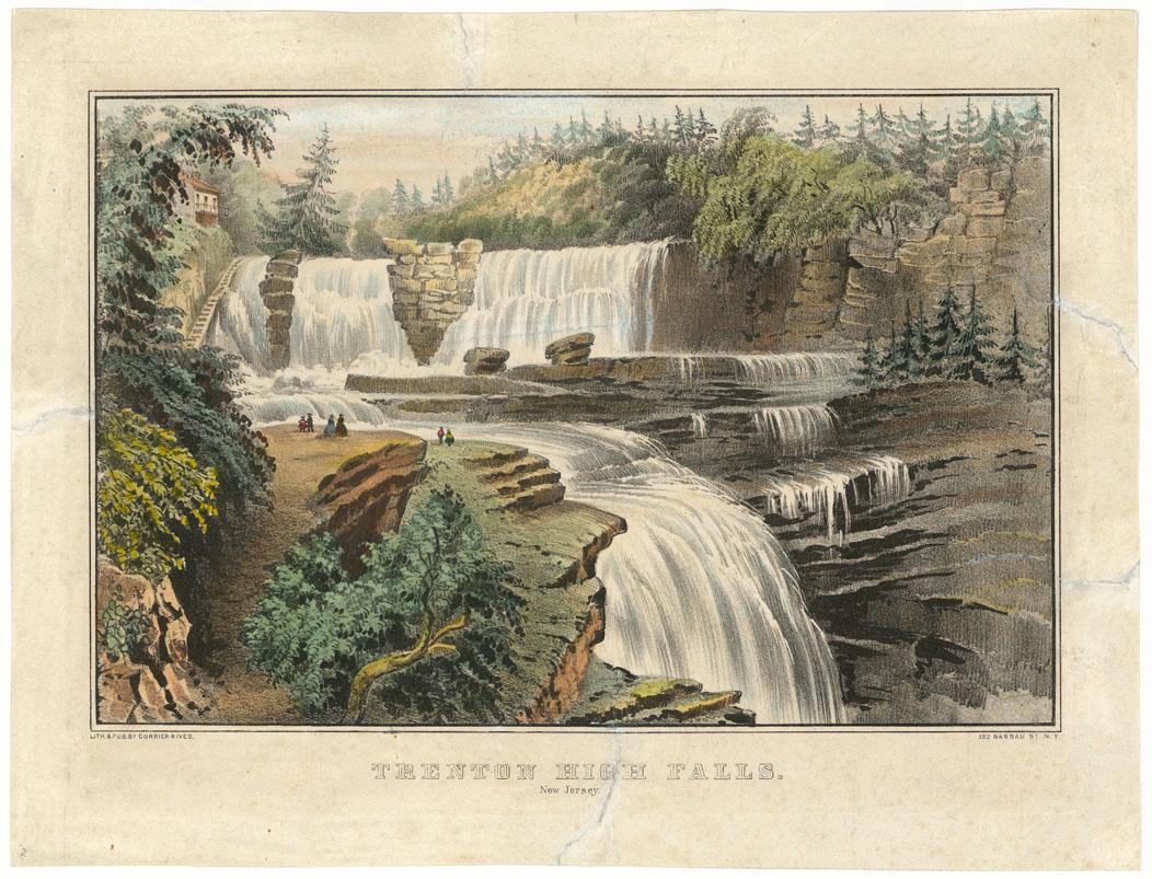 Currier & Ives, Trenton High Falls, Lithograph (1 of 3)