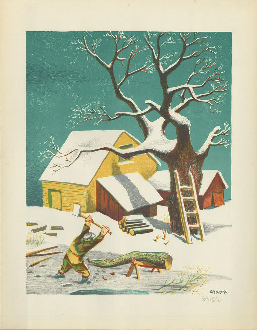 William Gropper, Winter, Lithograph, AAA (1 of 2)