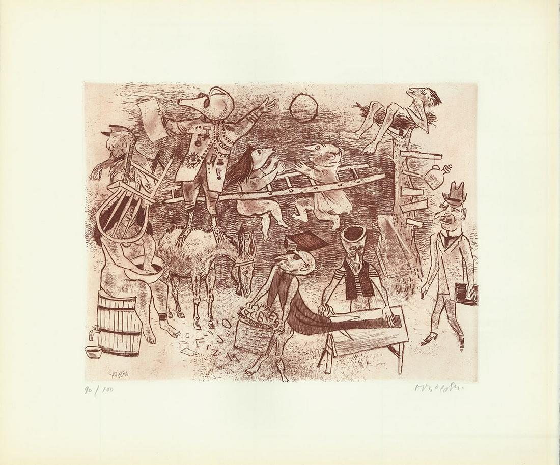 William Gropper, Fantasy, Etching, AAA (1 of 3)