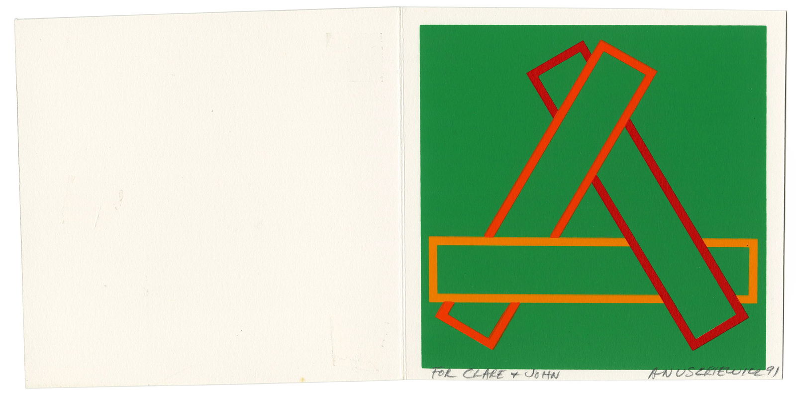 Richard Anuszkiewicz, Splitting the Red Collection, Serigraph on cardstock (1 of 2)