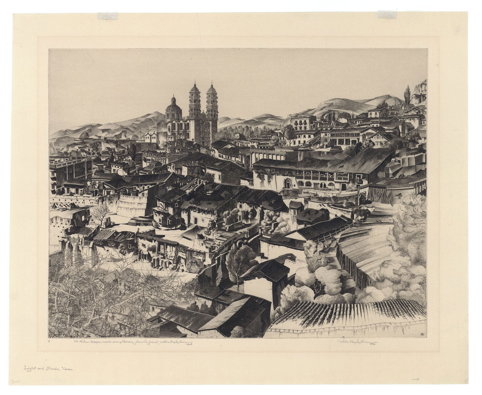 John Taylor Arms, Light and Shade, Taxco, Etching (1 of 4)