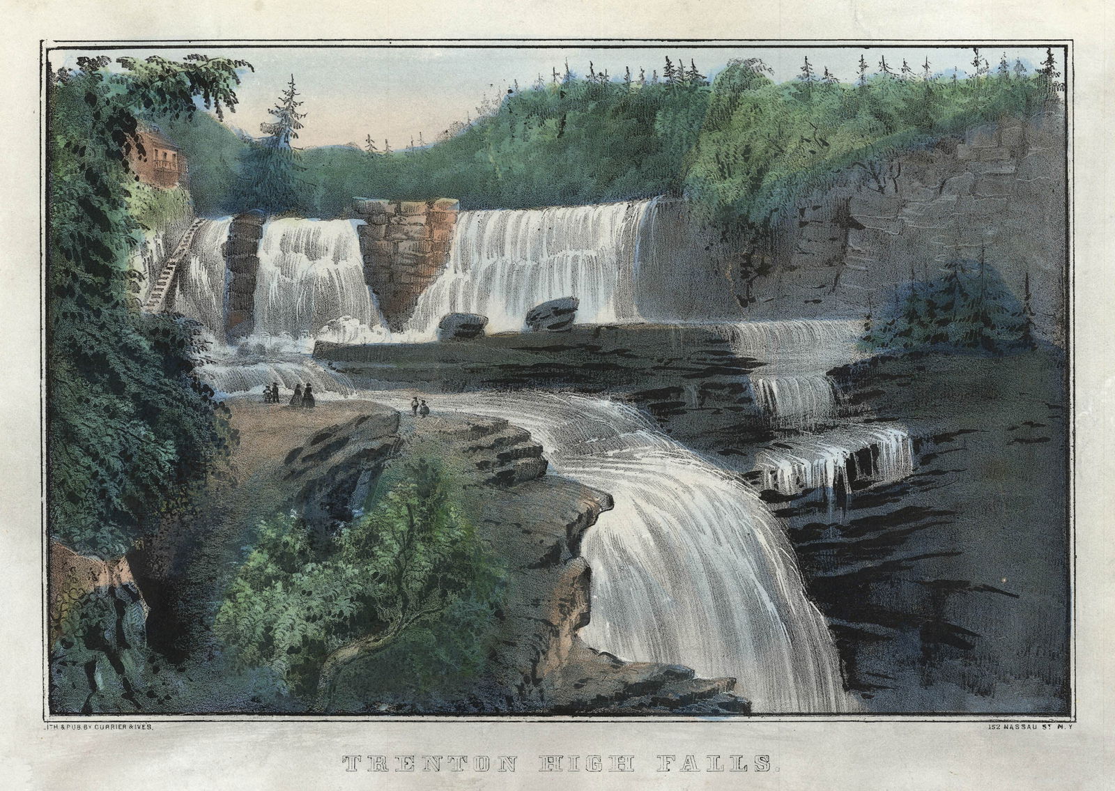 Currier & Ives, Trenton High Falls, Lithograph (1 of 2)