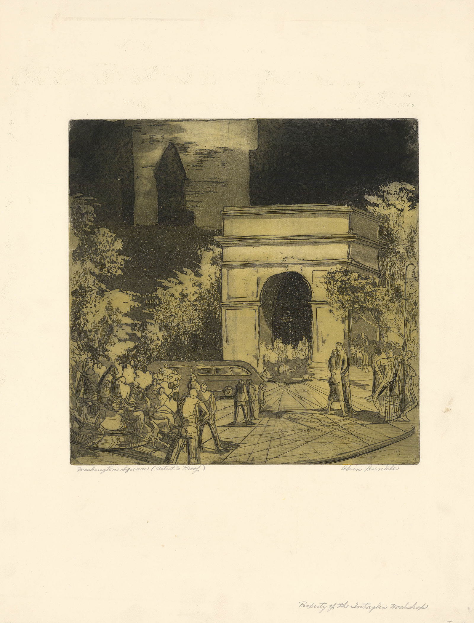 Alvin Dunkle, Washington Square, Etching (1 of 2)