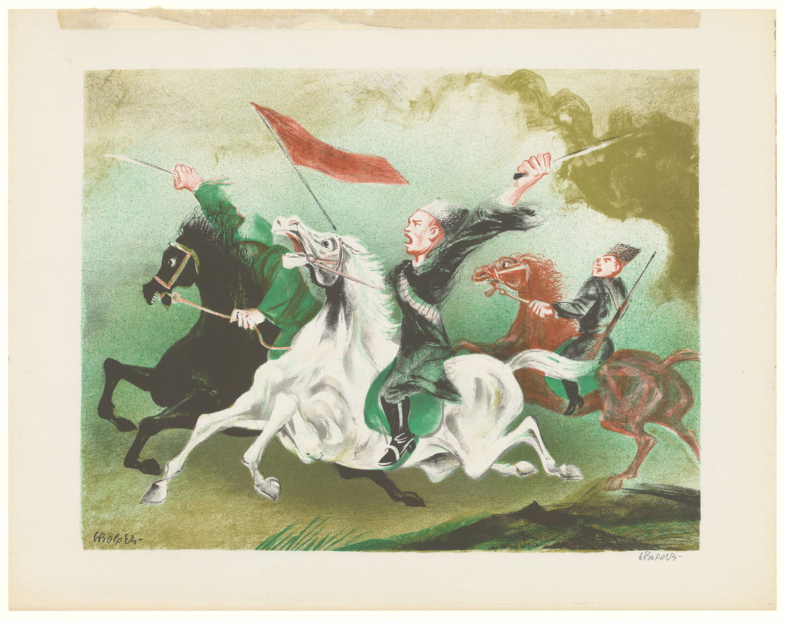William Gropper, Red Cavalry, Color Lithograph (1 of 2)