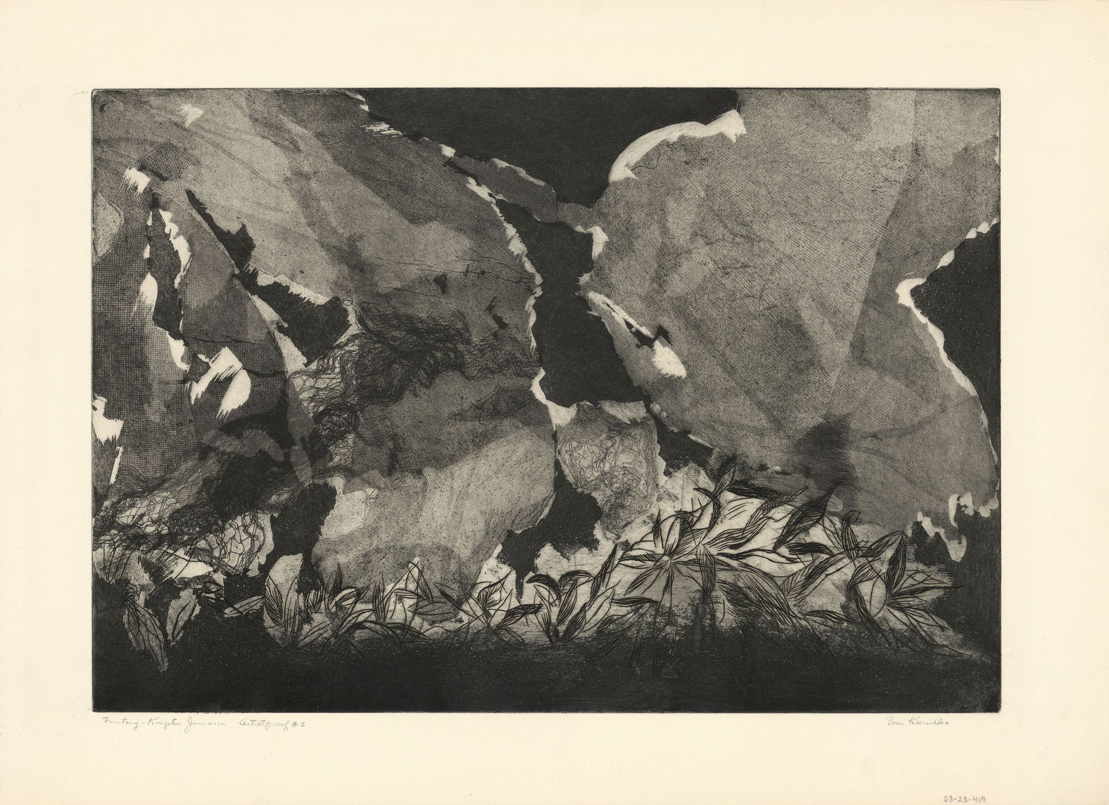 Doris Kreindler, Fantasy - Kingston Jamaica, Etching (1 of 2)